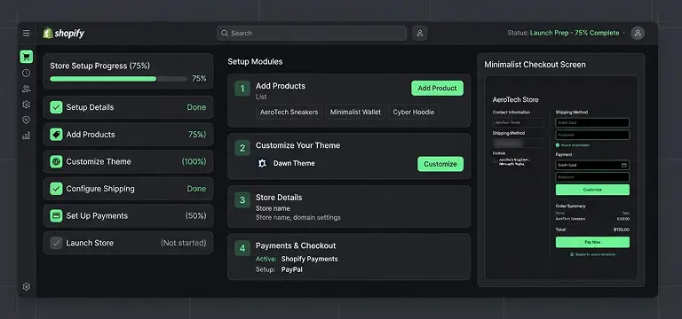 imagen de pantalla de shopify